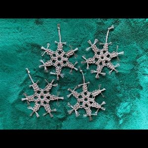 Handmade Macrame Crochet Snowflake Ornaments